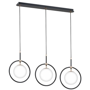 Lampa wisząca AKIRA 3-punktowa black/gold