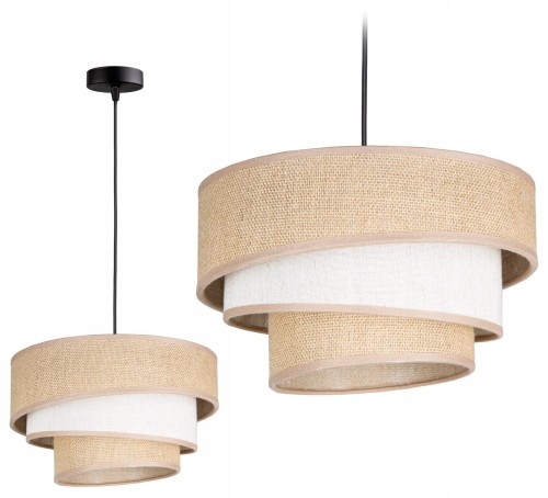 Lampa wisząca 1-punktowa z abażurem BOHO TRIO juta #1066