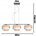 Lampa wisząca 3-punktowa z abażurami BOHO TRIO juta #1070
