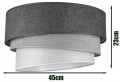 Lampa wisząca ABAŻUR TRIO szary #829