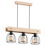 Lampa wisząca 3-punkowa FILAR DREWNO 