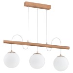 Lampa wisząca 3-punktowa DINAR DREWNO