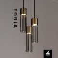FOBIA 3 lampa wisząca koło czarny/złoty