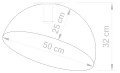Sfera 50 plafon czarny/złoty