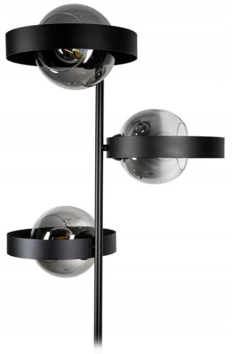 Lampa podłogowa 3-punktowa RING czarny/dymiony #1138
