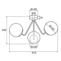 Lampa plafon krótki żyrandol TOMAR 1477 Argon