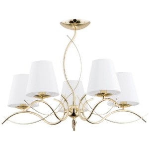 Lampa wisząca 5-punktowy ABAŻUR MONZA GOLD