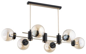 Lampa wisząca 6-punktowa SOLA BLACK GOLD