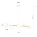 Lampa wisząca GRAVITY 6 WHITE/GOLD