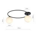 Lampa sufitowa SOPRA 2 BLACK/OPAL