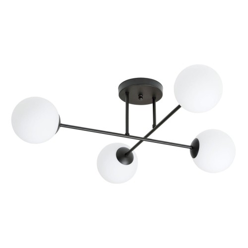 Lampa sufitowa ROMA 4 BLACK/OPAL