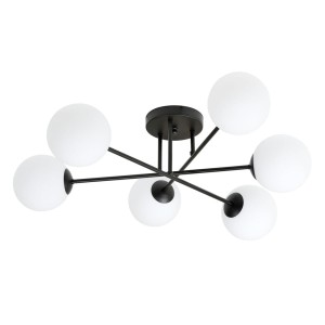 Lampa sufitowa ROMA 6 BLACK/OPAL