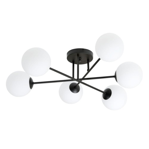 Lampa sufitowa ROMA 6 BLACK/OPAL