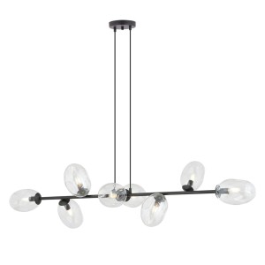 Lampa wisząca PANDORA 8 BLACK/TRANSPARENT