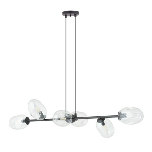 Lampa wisząca PANDORA 6 BLACK/TRANSPARENT