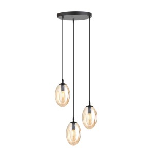Lampa wisząca ASTRAL 3 BLACK/różne kolory kloszy
