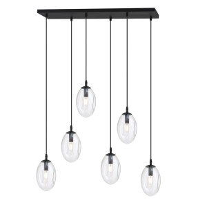 Lampa wisząca ASTRAL 6 BLACK/TRANSPARENT