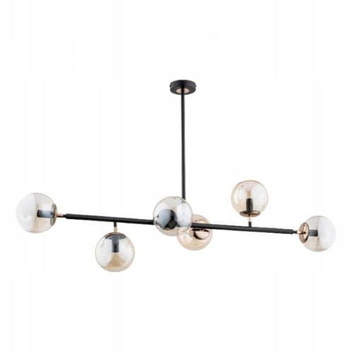 Lampa sufitowa 6-punktowa SERGIO czarny/złoty