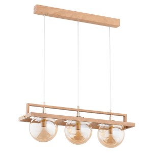 Lampa wisząca 3-punktowa FRIF DREWNO