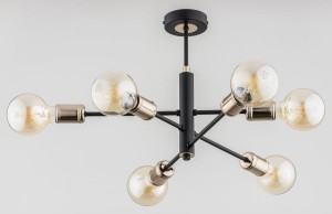 Lampa sufitowa 6-punktowa ORIS 6-pkt czarny/złoty 