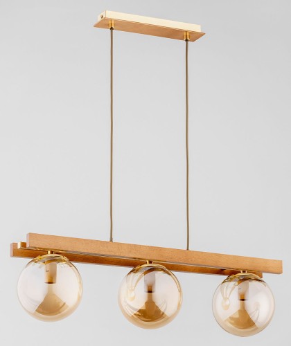 Lampa wisząca 3-punktowa MEGI DREWNO