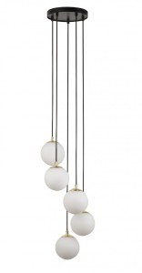 Lampa wisząca z mlecznymi kloszami Piano 5 czarny