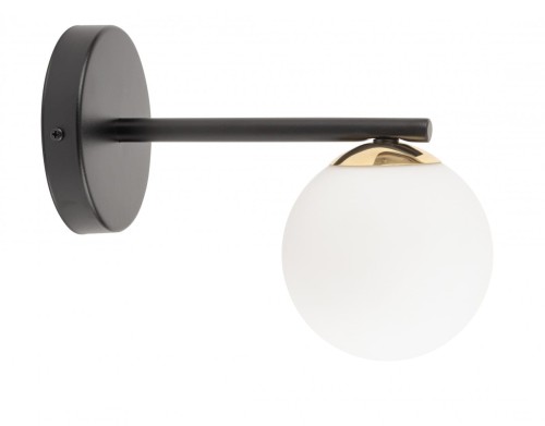 Kinkiet z mlecznym kloszem Piano czarny