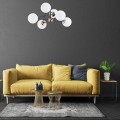Lampa wisząca 6-punktowa SAGITO mosiądz/czarny