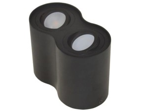 Lampa Natynkowa SIROCO TUBA PODWÓJNA czarna 2xGU10 bez żarówek ruchoma BOWI 