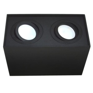 Lampa Natynkowa SIROCO PROSTOKĄT PODWÓJNY czarna 2xGU10 bez żarówek ruchoma BOWI 