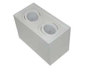 Lampa Natynkowa SIROCO PROSTOKĄT PODWÓJNY biały 2xGU10 bez żarówek ruchoma BOWI 