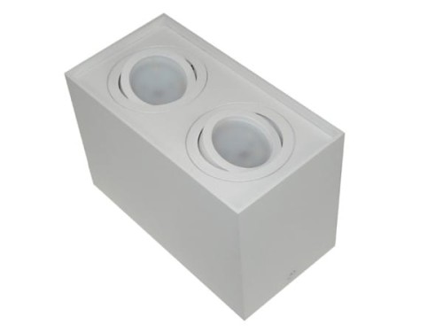 Lampa Natynkowa SIROCO PROSTOKĄT PODWÓJNY biały 2xGU10 bez żarówek ruchoma BOWI 
