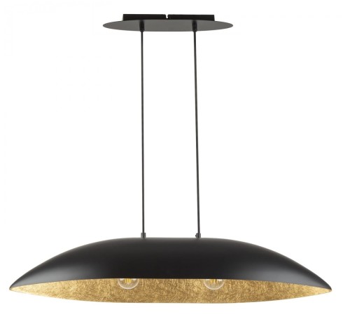 Lampa wisząca z kompozytu mineralnego Gondola M czarny/złoty