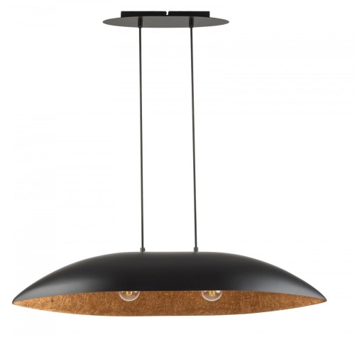 Lampa wisząca z kompozytu mineralnego Gondola M czarny/miedziany