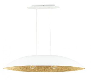 Lampa wisząca z kompozytu mineralnego Gondola M biały/złoty