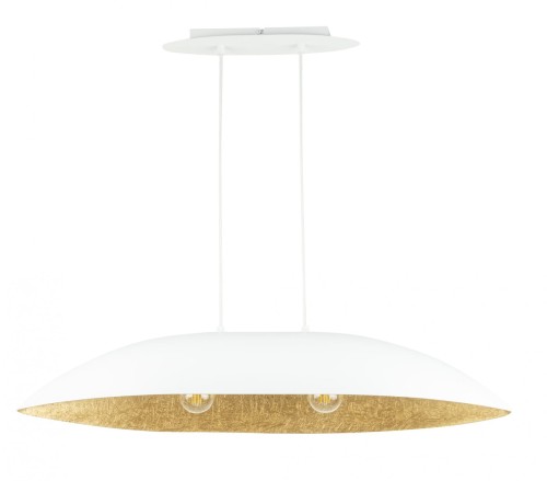 Lampa wisząca z kompozytu mineralnego Gondola M biały/złoty