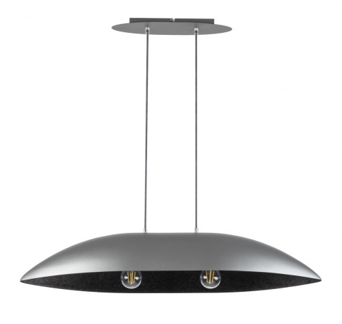 Lampa wisząca z kompozytu mineralnego Gondola M srebrny/czarny