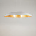 Lampa wisząca z kompozytu mineralnego Gondola M biały/miedziany