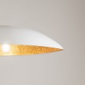 Lampa wisząca z kompozytu mineralnego Gondola M biały/miedziany