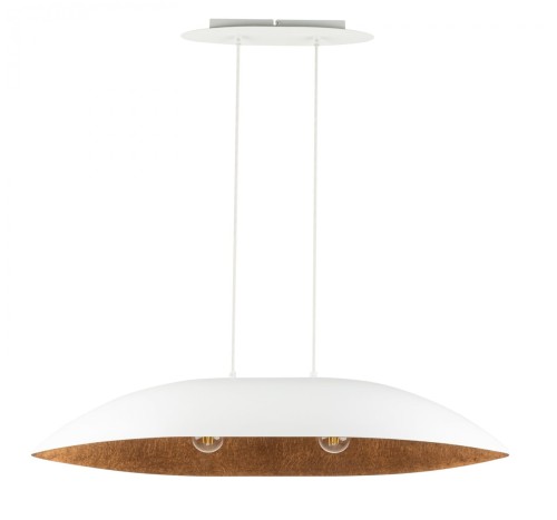 Lampa wisząca z kompozytu mineralnego Gondola M biały/miedziany