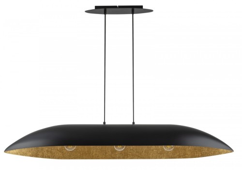 Lampa wisząca z kompozytu mineralnego Gondola L czarny/złoty