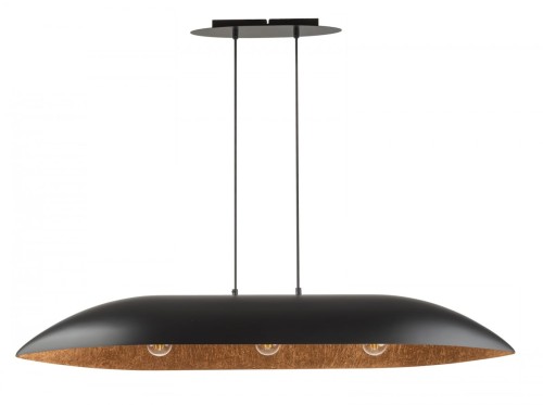 Lampa wisząca z kompozytu mineralnego Gondola L czarny/miedziany