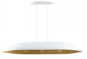 Lampa wisząca z kompozytu mineralnego Gondola L biały/złoty