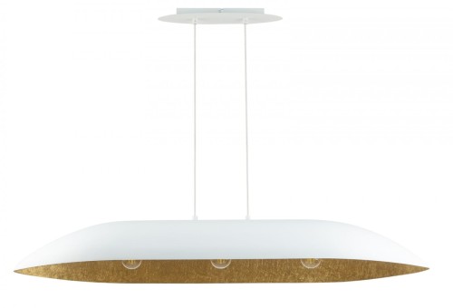 Lampa wisząca z kompozytu mineralnego Gondola L biały/złoty