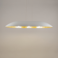 Lampa wisząca z kompozytu mineralnego Gondola L biały/złoty