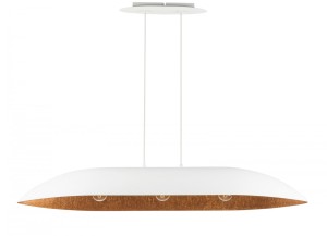 Lampa wisząca z kompozytu mineralnego Gondola L biały/miedziany