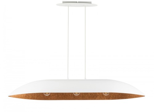 Lampa wisząca z kompozytu mineralnego Gondola L biały/miedziany