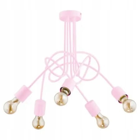 Lampa sufitowa 5-punktowa TANGO RÓŻOWA