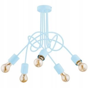 Lampa sufitowa 5-punktowa TANGO NIEBIESKA