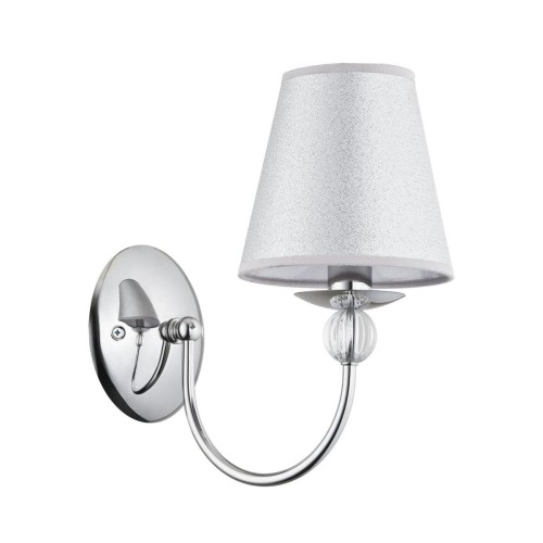 Kinkiet glamour z abażurem Emmanuelle srebrny